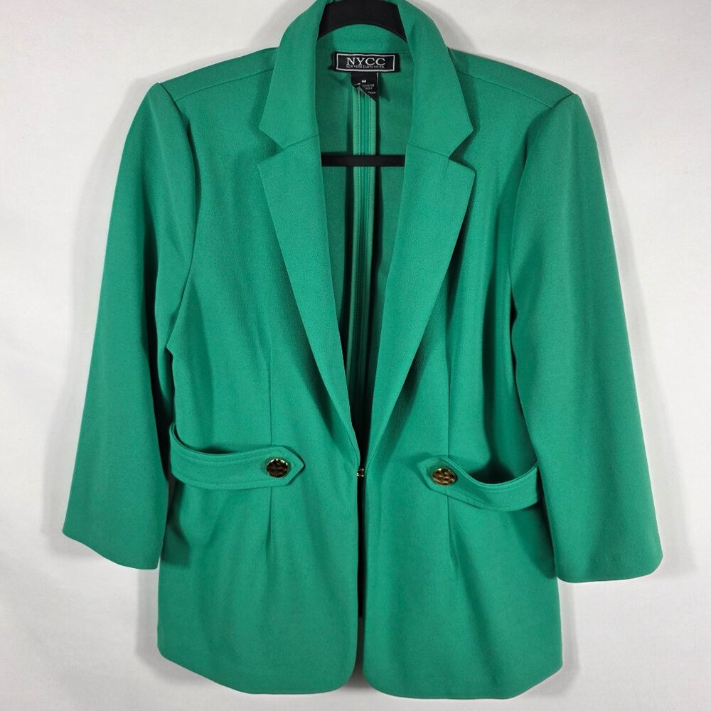 NYCC New York Clothing Company Green Knit Blazer Women's Size Medium